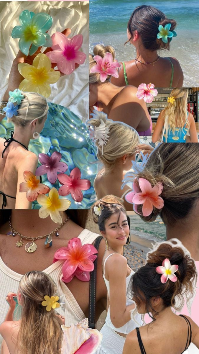 Pretty summer hibiscus flower clips