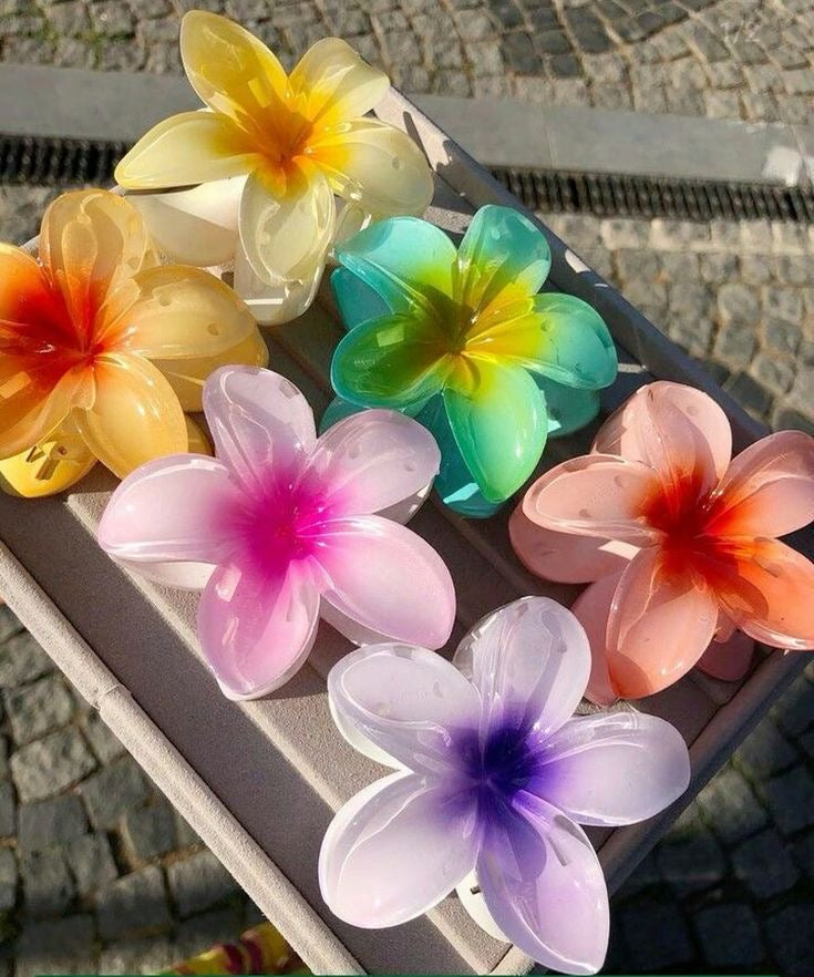 Pretty summer hibiscus flower clips