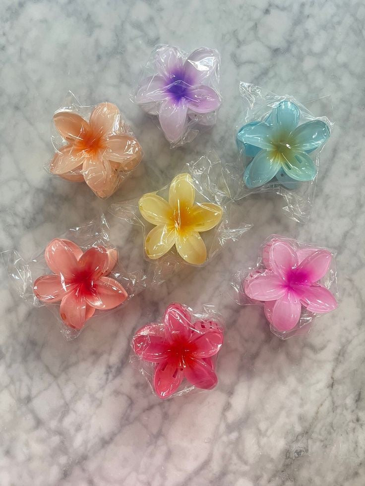 Pretty summer hibiscus flower clips